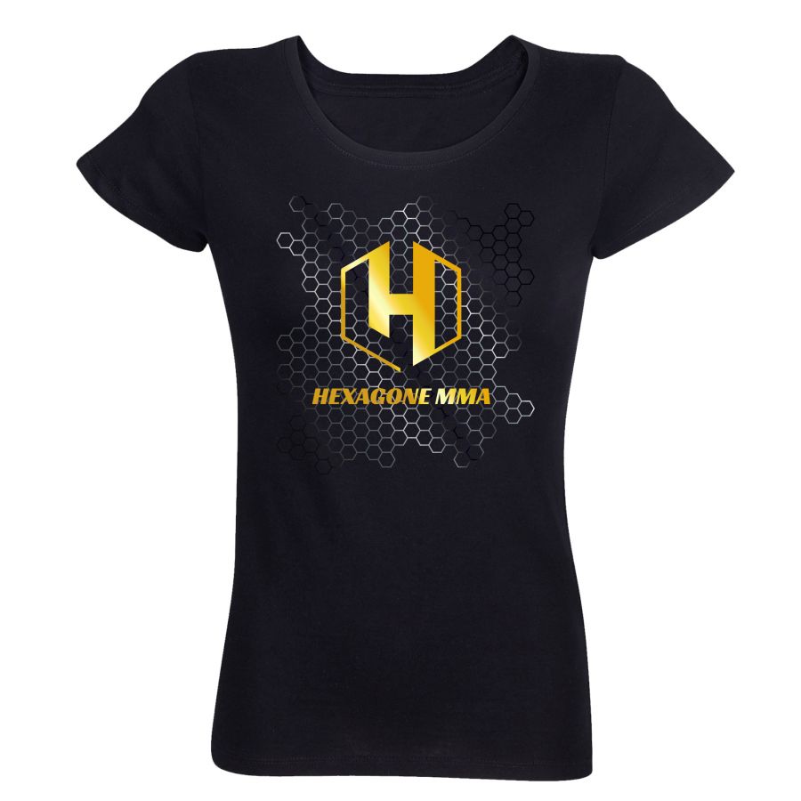 T-shirt Femme NOIR Logo Texture